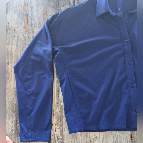 Kit and Ace Cropped Button Up Blouse Blue Women's XS - Picture 3 of 8